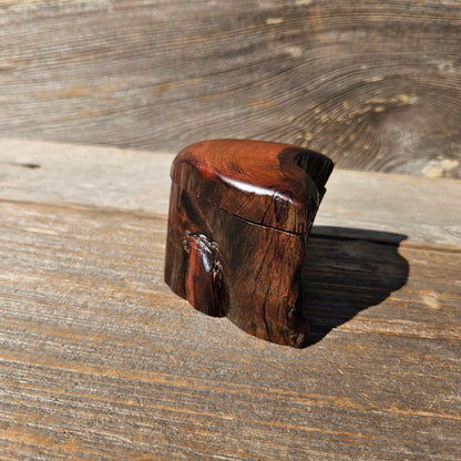 Wood Ring Box Redwood Rustic Handmade California #667 Storage Live Edge Mini Birthday Gift Christmas Gift Mother's Day Gift