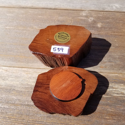 Wood Ring Box Redwood Rustic Handmade California #539 Storage Live Edge Mini Birthday Gift Christmas Gift Mother's Day Gift