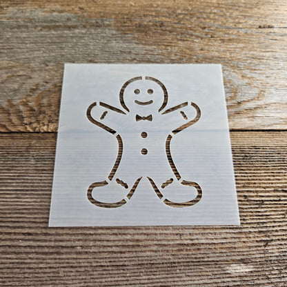 Gingerbread Man with Details Stencil Reusable Cookie Decorating Craft Painting Windows Signs Mylar Many Sizes Christmas