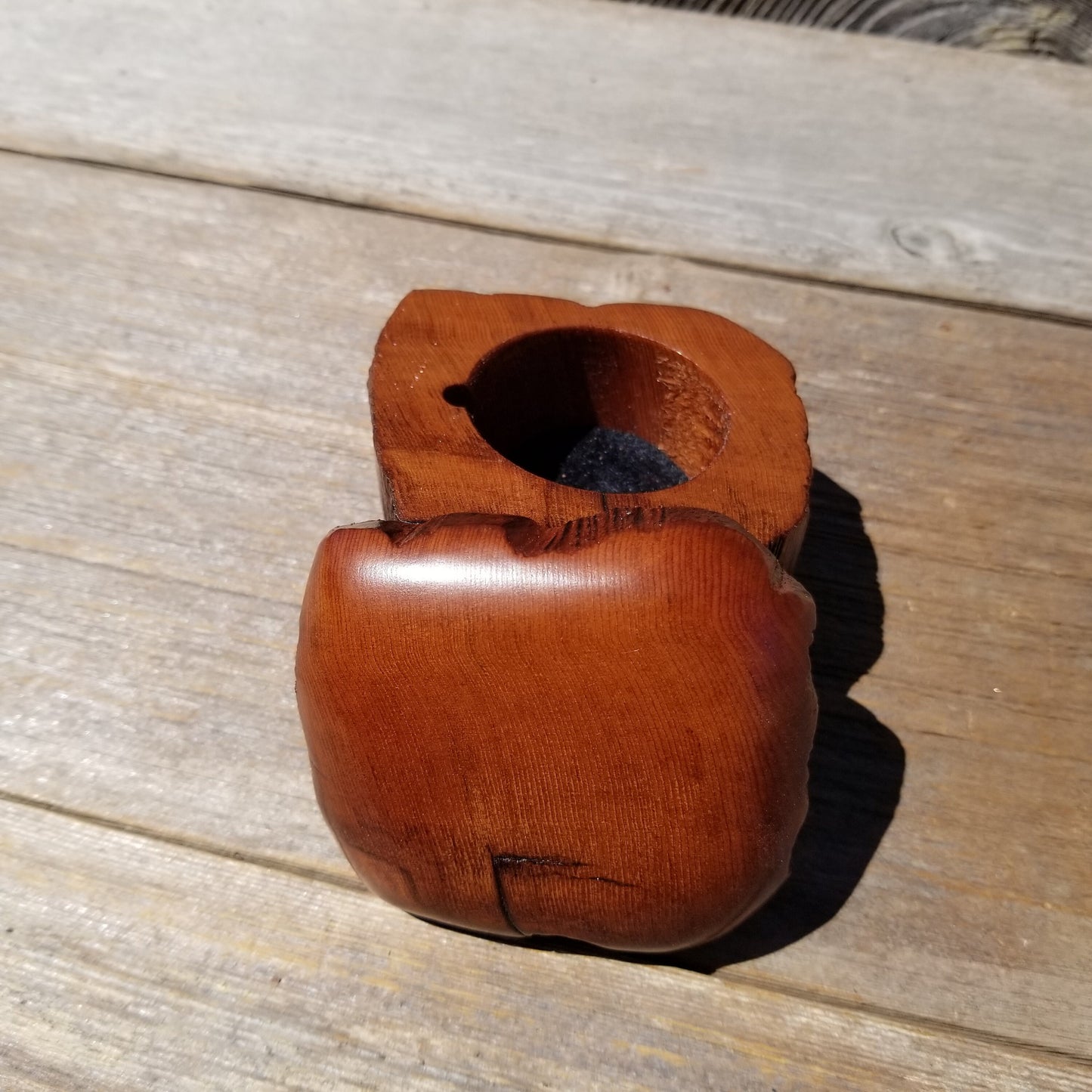 Wood Ring Box Redwood Rustic Handmade California #621 Storage Live Edge Mini Birthday Gift Christmas Gift Mother's Day Gift