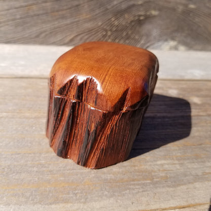 Wood Ring Box Redwood Rustic Handmade California #541 Storage Live Edge Mini Birthday Gift Christmas Gift Mother's Day Gift