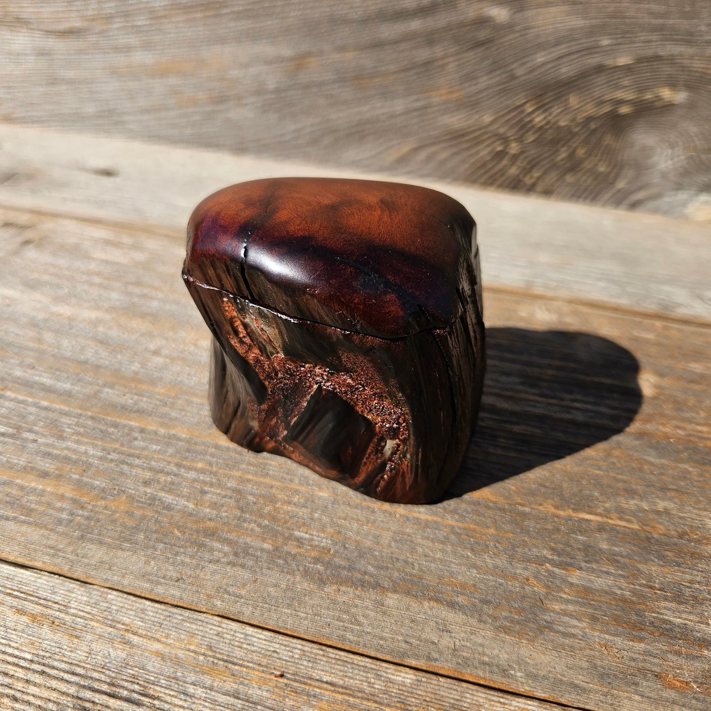 Wood Ring Box Redwood Rustic Handmade California #665 Storage Live Edge Mini Birthday Gift Christmas Gift Mother's Day Gift