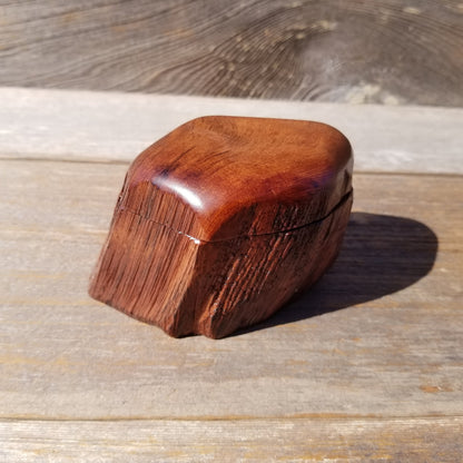 Wood Ring Box Redwood Rustic Handmade California #539 Storage Live Edge Mini Birthday Gift Christmas Gift Mother's Day Gift