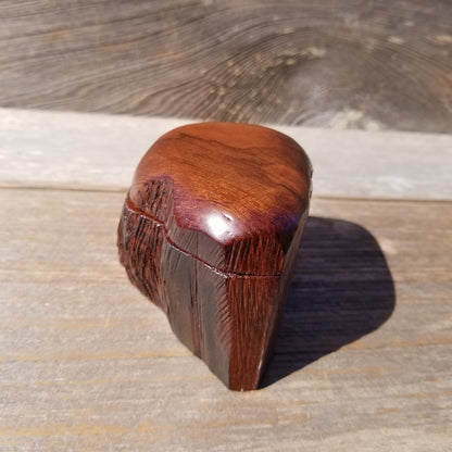 Wood Ring Box Redwood Rustic Handmade California #538 Storage Live Edge Mini Birthday Gift Christmas Gift Mother's Day Gift