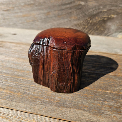 Wood Ring Box Redwood Rustic Handmade California #665 Storage Live Edge Mini Birthday Gift Christmas Gift Mother's Day Gift