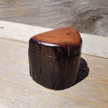 Wood Ring Box Redwood Rustic Handmade California #623 Storage Live Edge Mini Birthday Gift Christmas Gift Mother's Day Gift