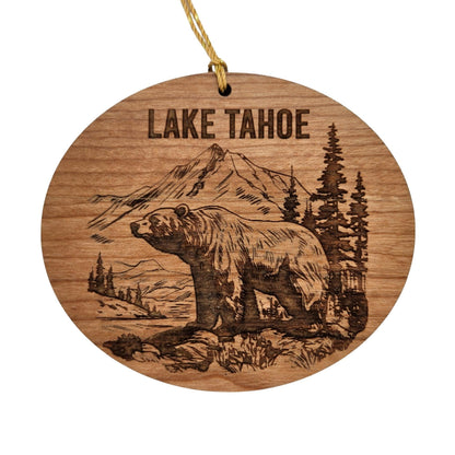 Lake Tahoe Ornament California Bear Mountains Trees Handmade Wood Ornament Souvenir Christmas