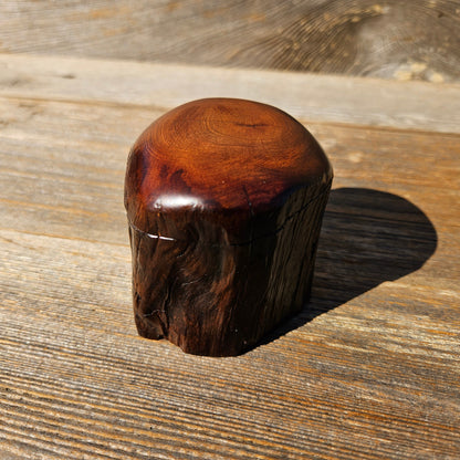 Wood Ring Box Redwood Rustic Handmade California Storage Live Edge Mini #664 Birthday Gift Christmas Gift Mother's Day Gift