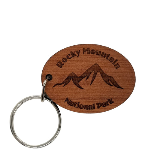 Wholesale Rocky Mountain National Park Keychain Wood Keyring Mountain CO National Park Colorado Souvenir