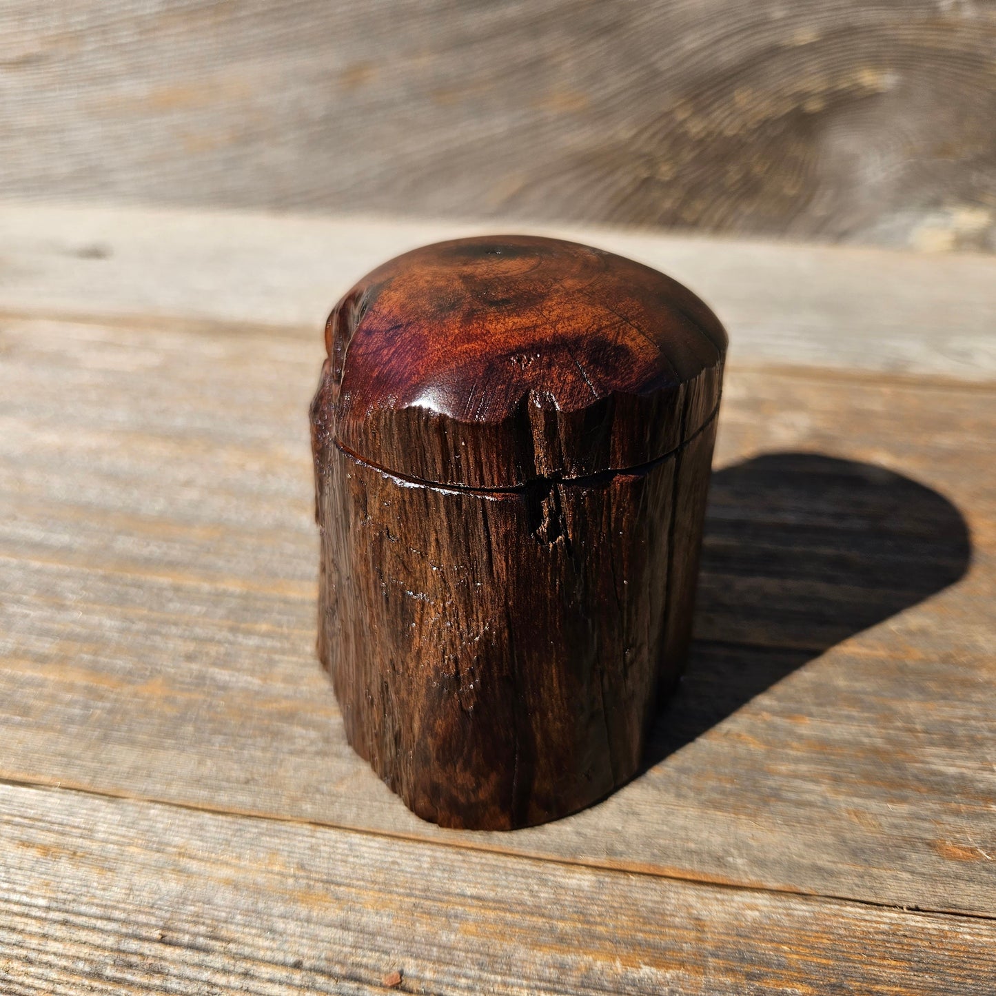 Wood Ring Box Redwood Rustic Handmade California #663 Storage Live Edge Mini Birthday Gift Christmas Gift Mother's Day Gift