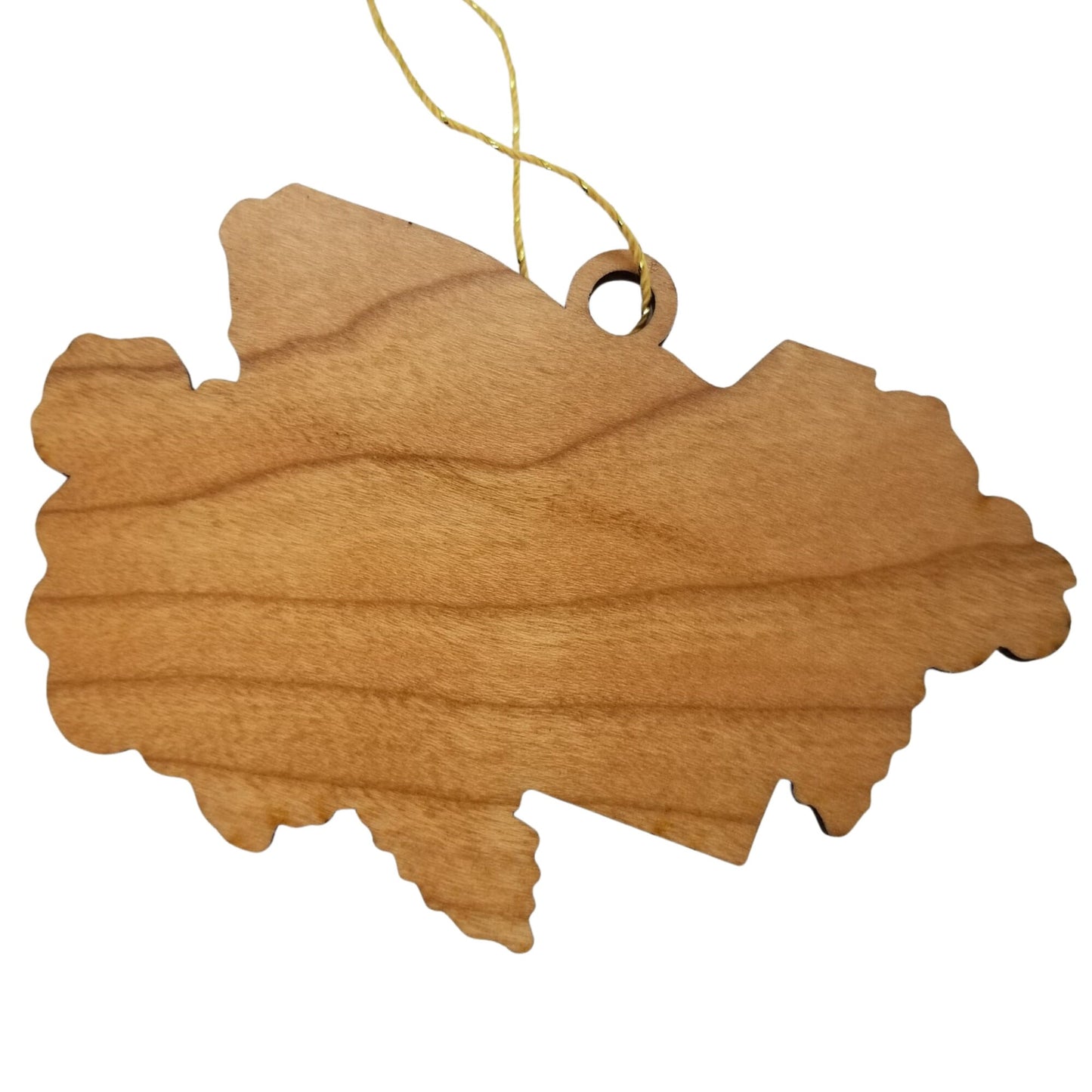 Oregon Wood Ornament -  OR State Shape with State Flowers Cutout - Handmade Wood Ornament Made in USA Christmas Decor