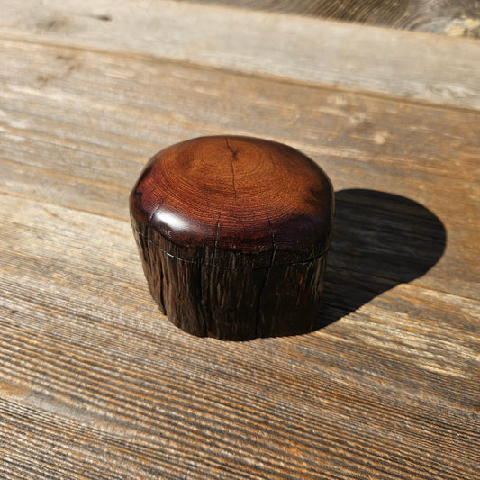 Wood Ring Box Redwood Rustic Handmade California Storage Live Edge Mini #664 Birthday Gift Christmas Gift Mother's Day Gift