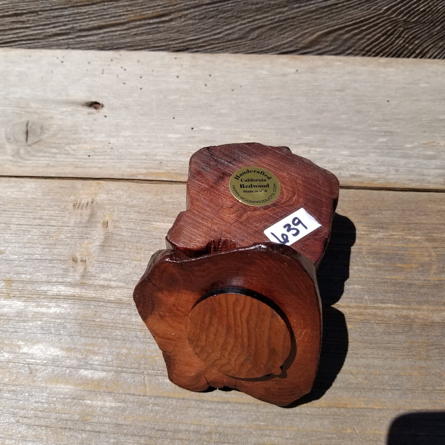 Wood Ring Box Redwood Rustic Handmade California #639 Storage Live Edge Mini Birthday Gift Christmas Gift Mother's Day Gift