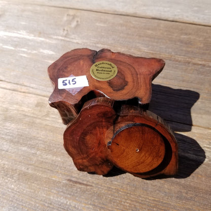 Wood Ring Box Redwood Rustic Handmade California #515 Storage Live Edge Mini Birthday Gift Christmas Gift Mother's Day Gift