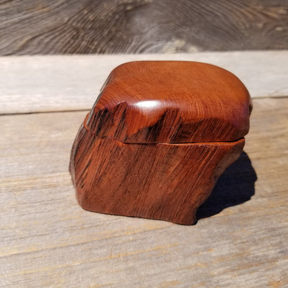 Wood Ring Box Redwood Rustic Handmade California #625 Storage Live Edge Mini Birthday Gift Christmas Gift Mother's Day Gift