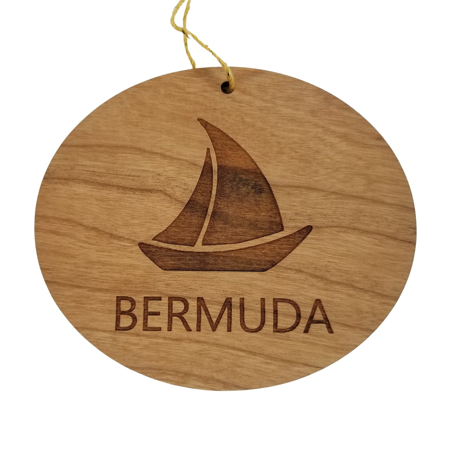 Bermuda Ornament - Handmade Wood Ornament - Souvenir Sailing Sailboat - Christmas Ornament 3 Inch