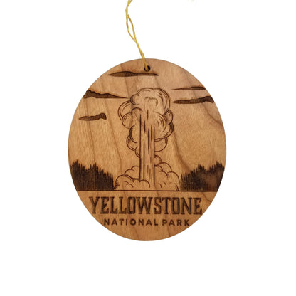 Wholesale Yellowstone National Park Ornament Old Faithful Geyser Handmade Wood Souvenir