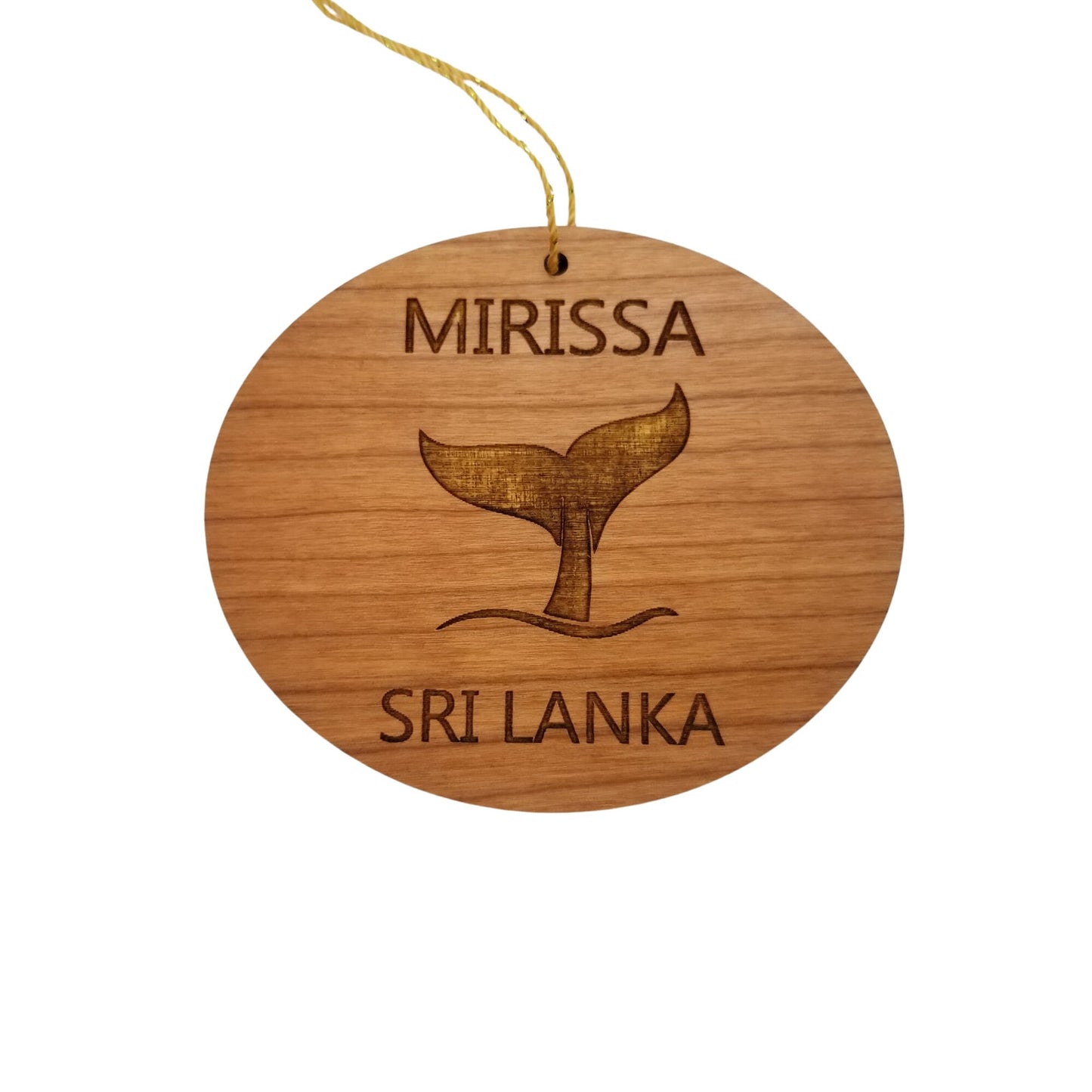 Mirissa Sri Lanka Ornament - Handmade Wood Ornament - Whale Tail Whale Watching - Christmas Ornament 3 Inch