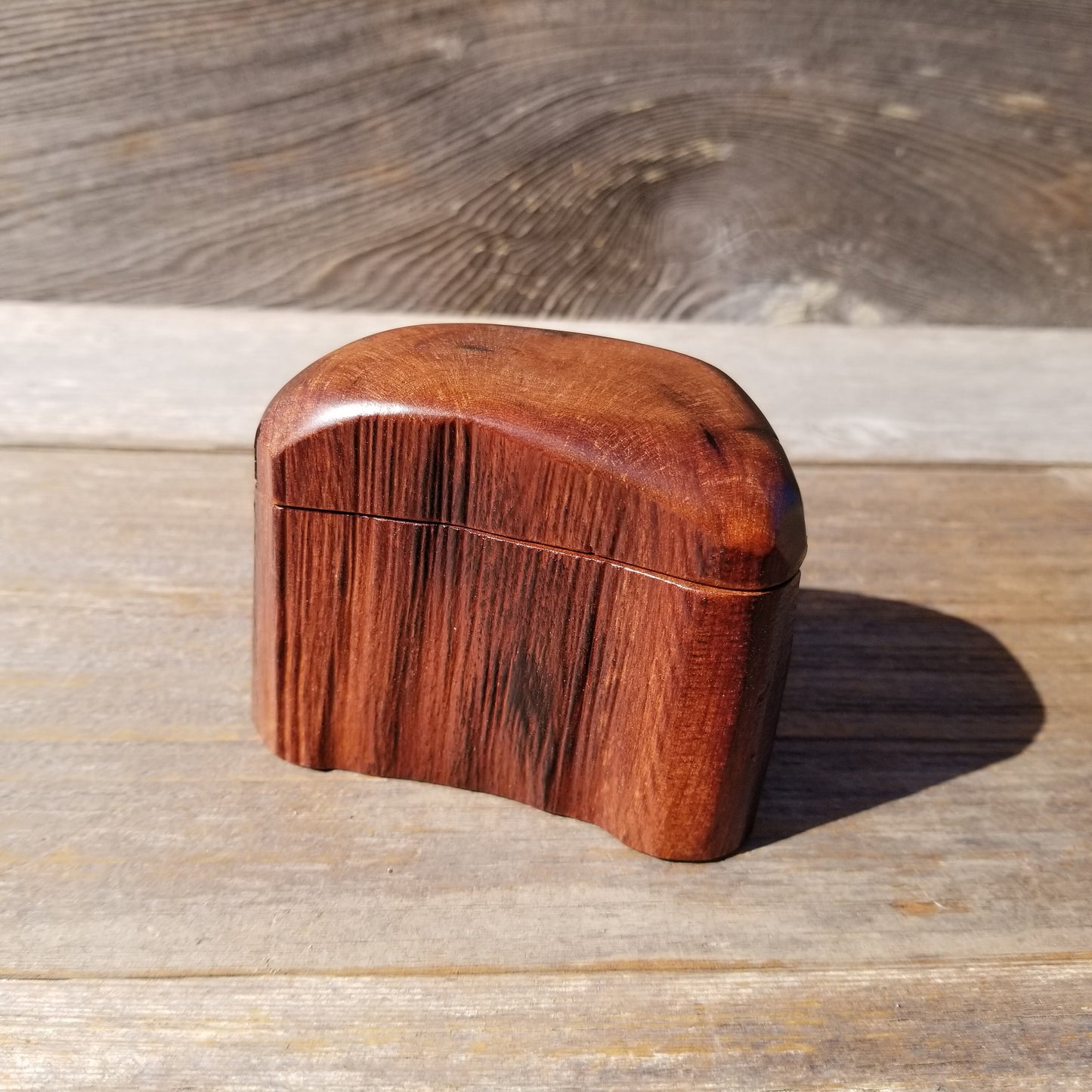 Wood Ring Box Redwood Rustic Handmade California #544 Storage Live Edge Mini Birthday Gift Christmas Gift Mother's Day Gift