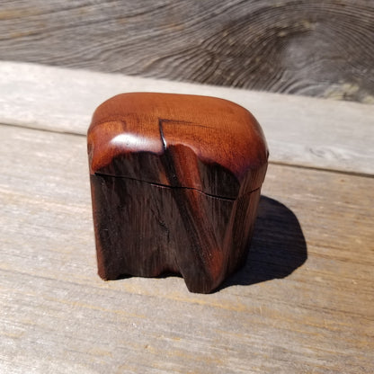 Wood Ring Box Redwood Rustic Handmade California #621 Storage Live Edge Mini Birthday Gift Christmas Gift Mother's Day Gift