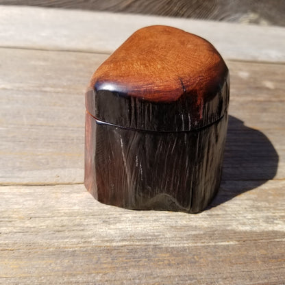 Wood Ring Box Redwood Rustic Handmade California #520 Storage Live Edge Mini Birthday Gift Christmas Gift Mother's Day Gift