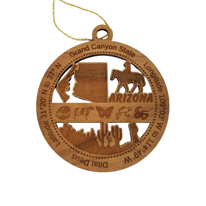 Wholesale Arizona Wood Ornament - AZ Souvenir - Handmade In The USA