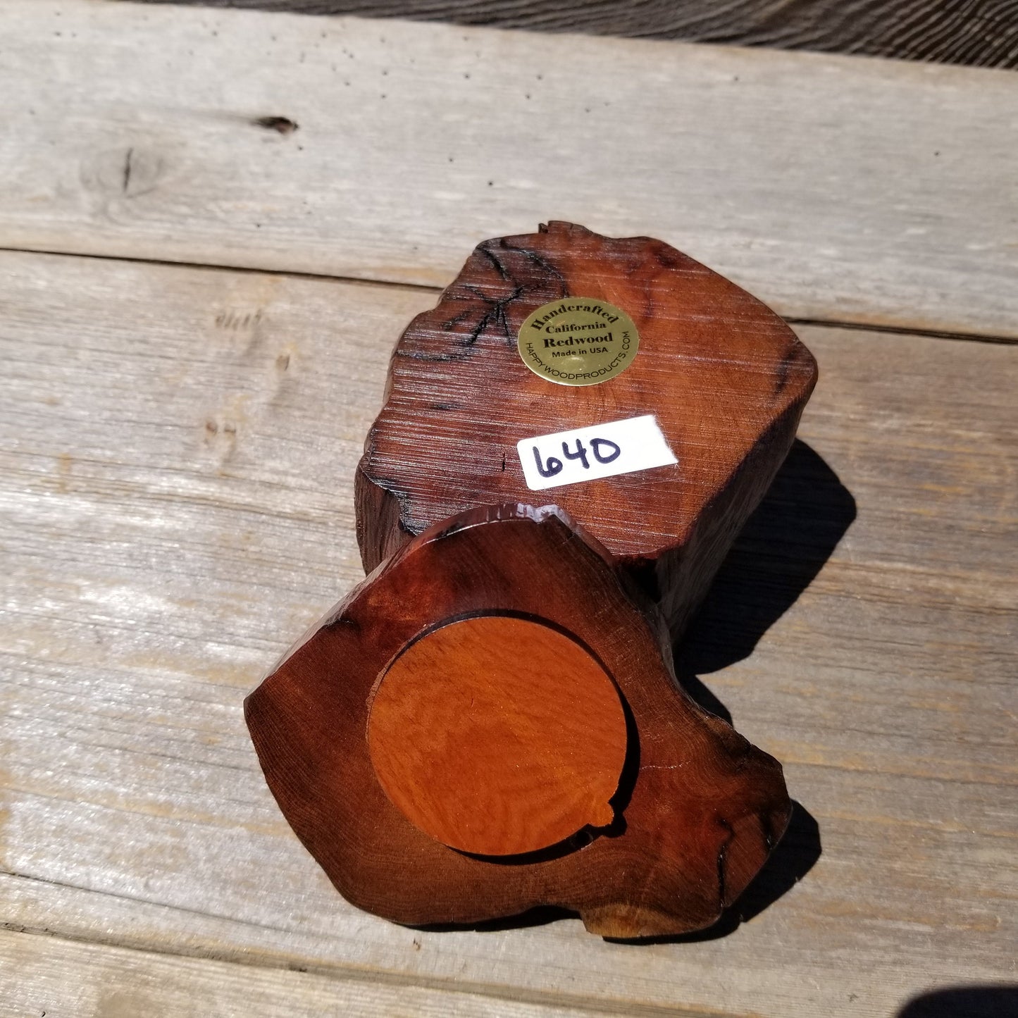 Wood Ring Box Redwood Rustic Handmade California #640 Storage Live Edge Mini Birthday Gift Christmas Gift Mother's Day Gift