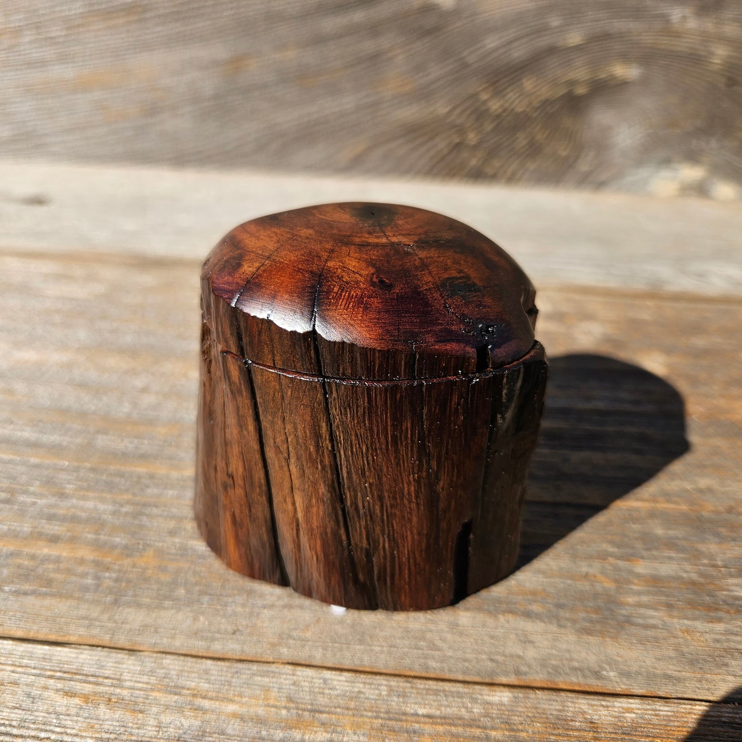 Wood Ring Box Redwood Rustic Handmade California #663 Storage Live Edge Mini Birthday Gift Christmas Gift Mother's Day Gift