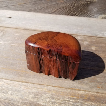 Wood Ring Box Redwood Rustic Handmade California #538 Storage Live Edge Mini Birthday Gift Christmas Gift Mother's Day Gift