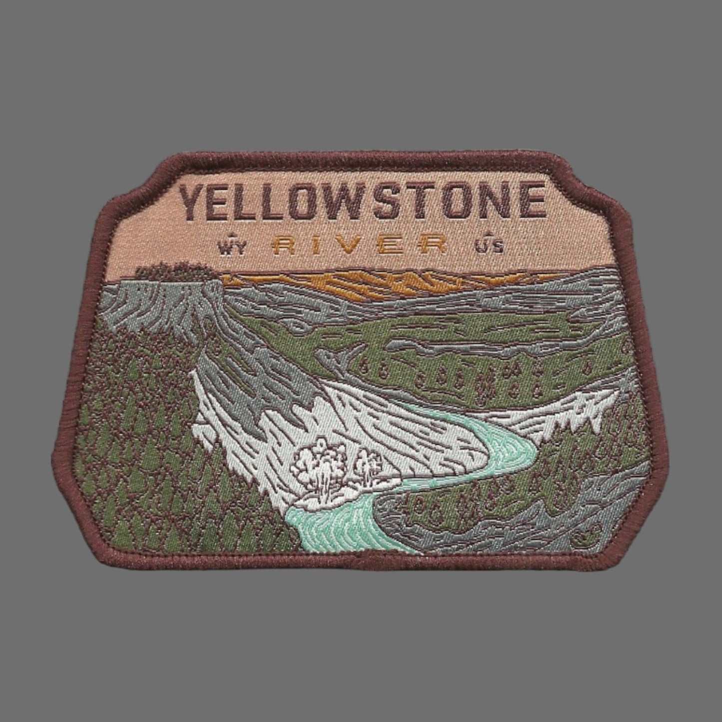 Wyoming Patch – WY Yellowstone River - Travel Patch – Souvenir Patch 3.75" Iron On Sew On Embellishment Applique