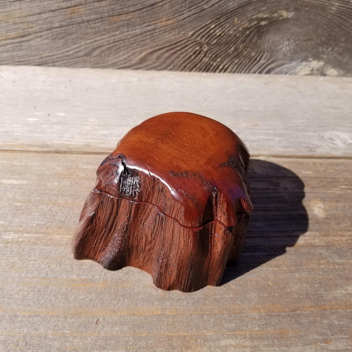 Wood Ring Box Redwood Rustic Handmade California #536 Storage Live Edge Mini Birthday Gift Christmas Gift Mother's Day Gift