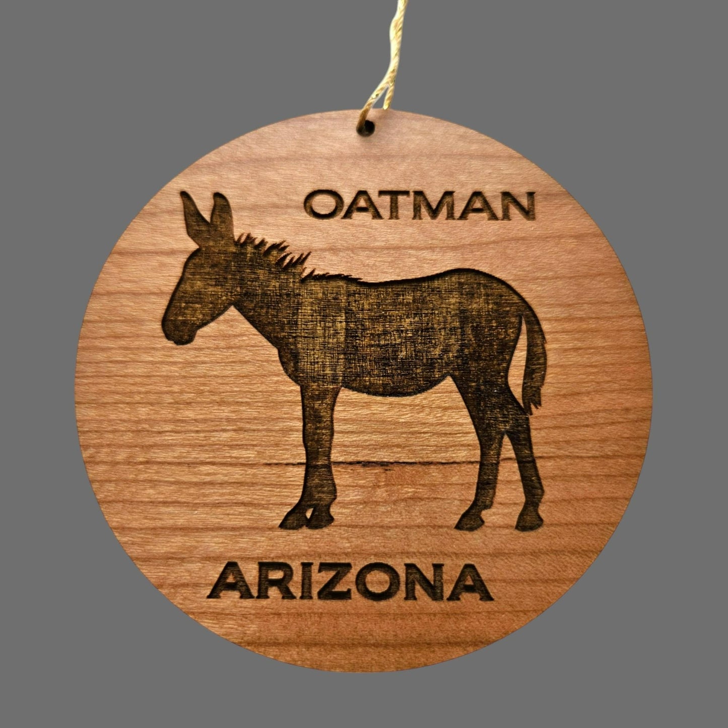 Arizona Ornament - Oatman AZ Burro - Handmade Wood Ornament Made in USA Christmas