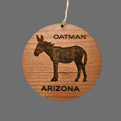 Arizona Ornament - Oatman AZ Burro - Handmade Wood Ornament Made in USA Christmas