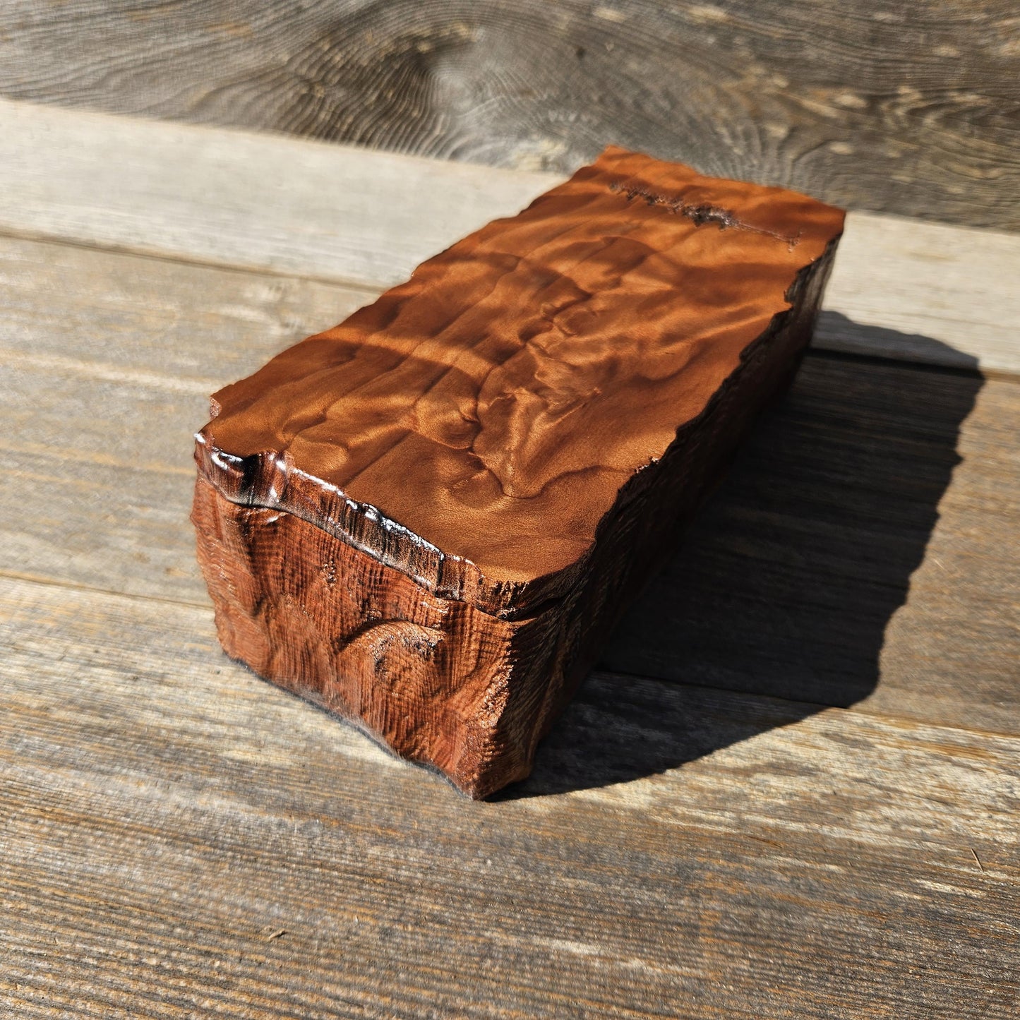 Handmade Wood Box with Redwood Tree Engraved Rustic Handmade #611 California Redwood Jewelry Box Storage Box