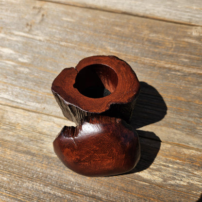 Wood Ring Box Redwood Rustic Handmade California #677 Storage Live Edge Gift
