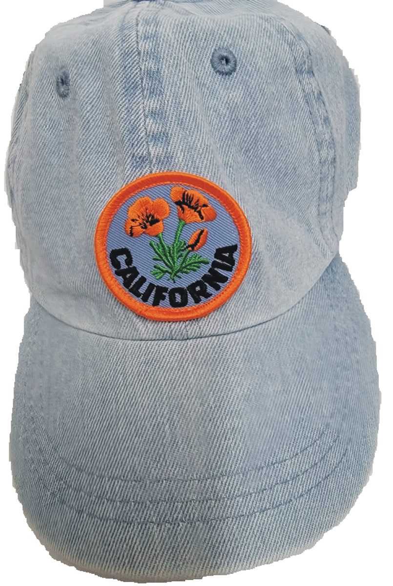 CALIFORNIA poppy washed denim cap