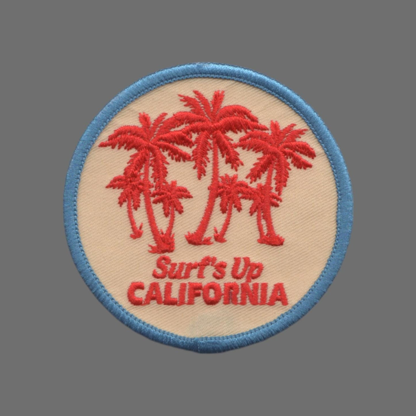 California Patch – Surfs Up Surfing Palm Trees – Iron On Souvenir Travel Patch – CA Embellishment or Applique 3″