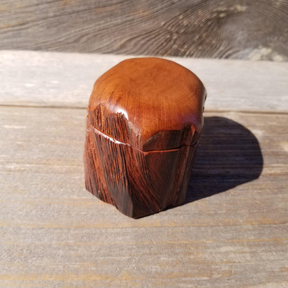 Wood Ring Box Redwood Rustic Handmade California #535 Storage Live Edge Mini Birthday Gift Christmas Gift Mother's Day Gift