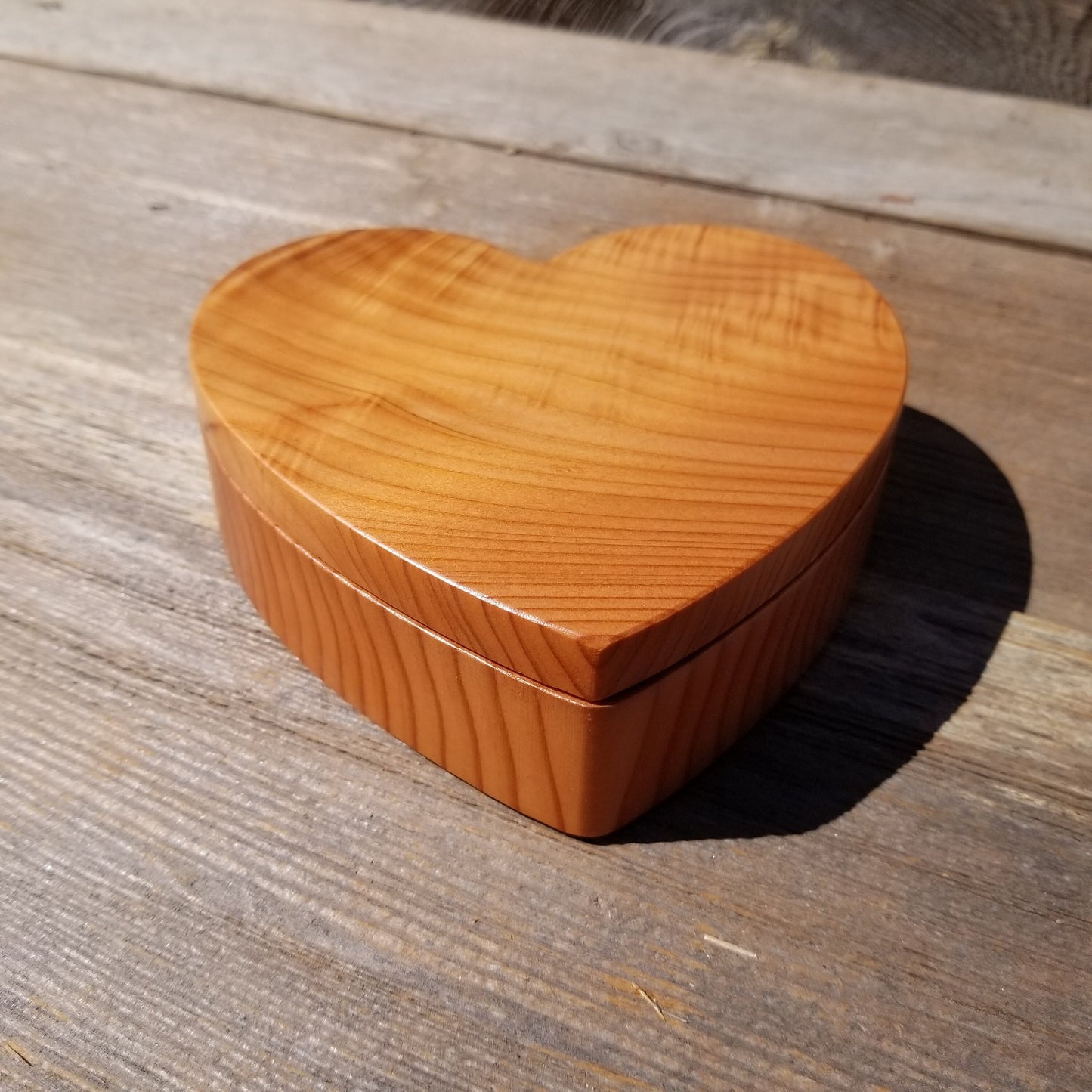 Wood Heart Box with California Redwood Jewelry Box - Ring Box - Handmade #261 Christmas Gift - Anniversary Gift - Mother's Day Gift Idea