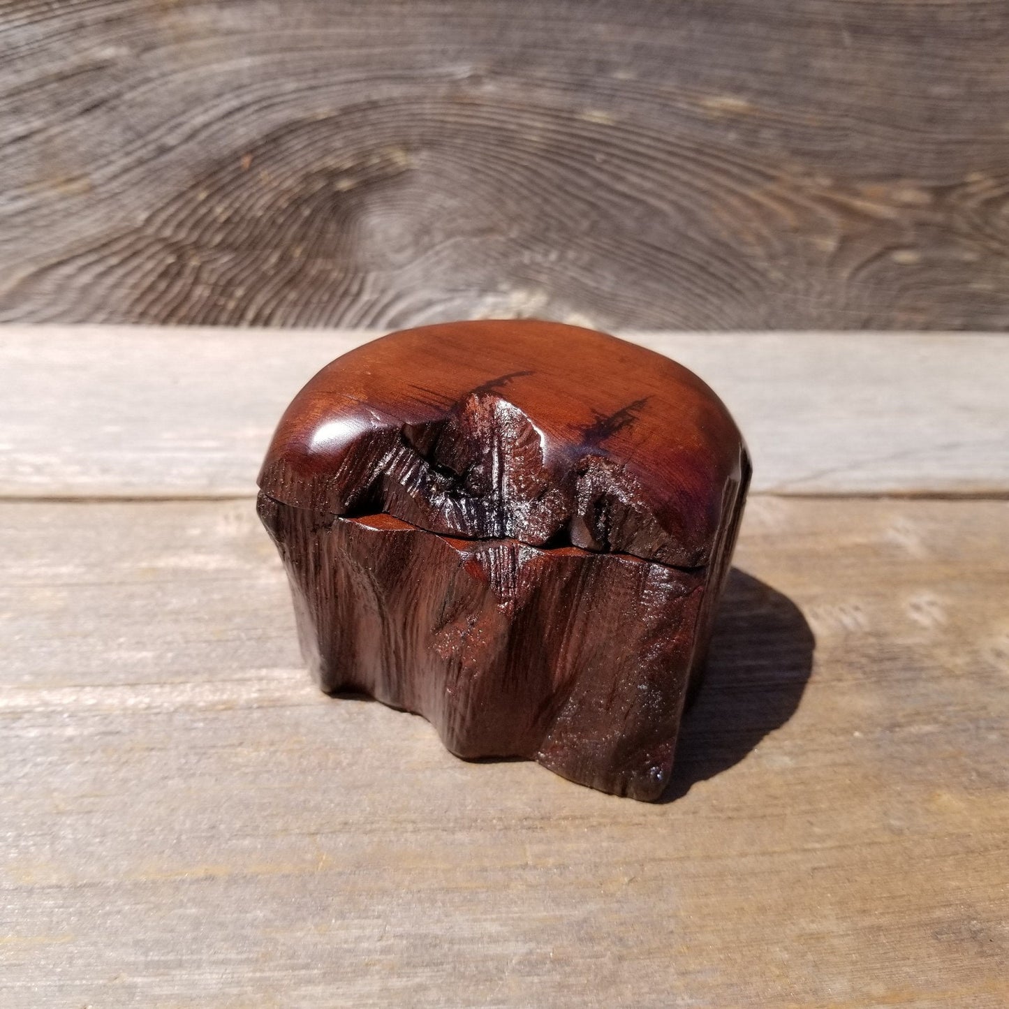 Handmade Wood Box with Redwood Rustic Handmade Ring Box California Redwood #468 Christmas Gift Anniversary Gift Ideas