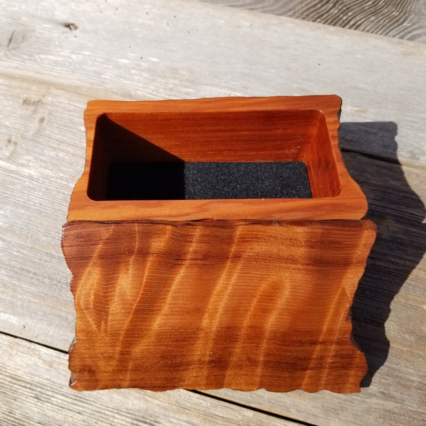 Handmade Wood Box with Redwood Rustic Handmade Jewelry Box California Redwood Storage Box #449 Coin Box Stash Mom Gift Trinkets Memories