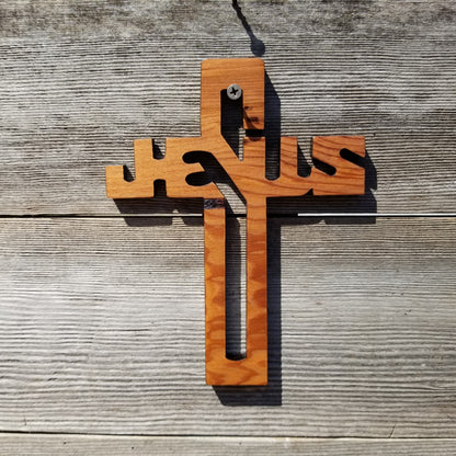 Wood Wall Cross - Jesus Cross - Wooden Cross - Wall Cross - Redwood Wall Hanging - Cross For Wall - 7.5"