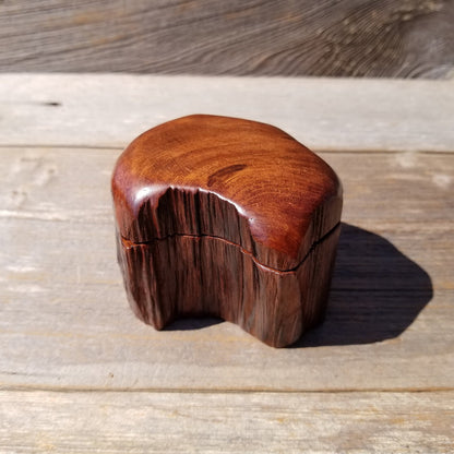 Wood Ring Box Redwood Rustic Handmade California #514 Storage Engagement Birthday Gift Mother's Day Gift Gift for Friend