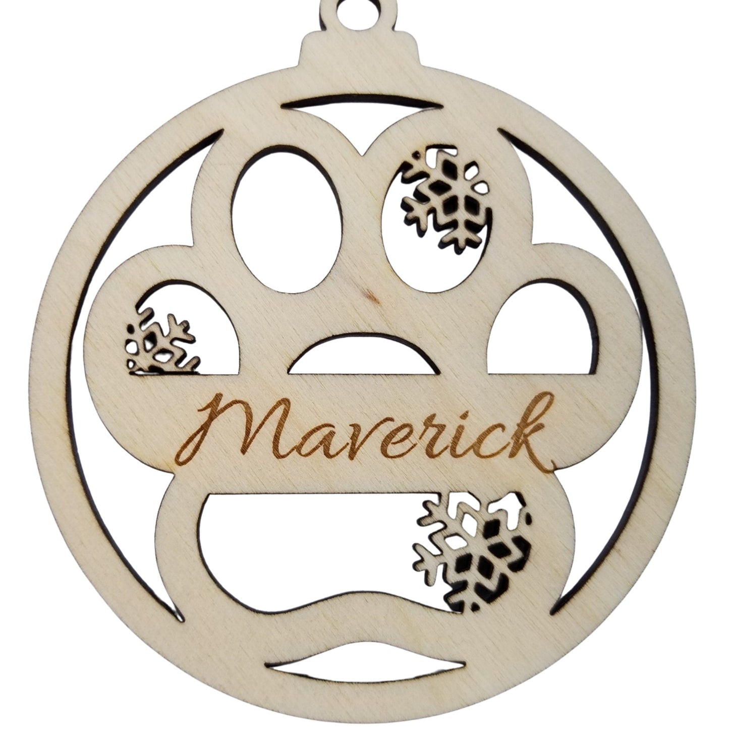 Personalized Paw Christmas Ornament Handmade Wood Ornament Made in USA Pet Ornament Cat Lover Dog Lovers Pet Gift New Pet First Christmas