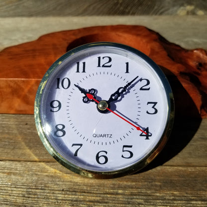 Wood Clock For the Desk or Mantle Handmade California Redwood Burl Table Shelf Birthday Gift Wedding Gift Engagement Gift #214