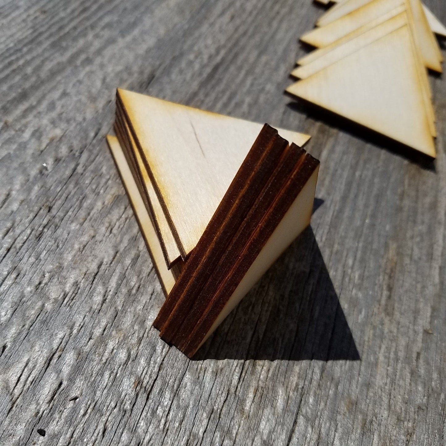 Wood Cutout Triangles - 2 Inch - Unfinished Wood - Lot of 12 - Wood Blank Craft Projects - DIY - Make Your Own - Teacher Supplies