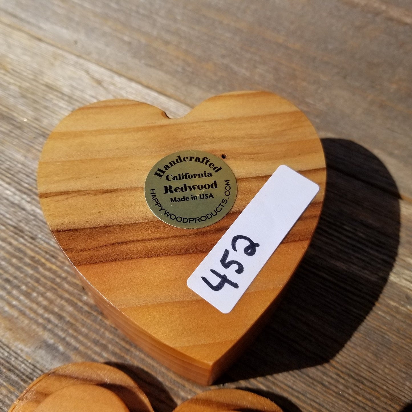 Handmade Wood Box with Redwood Heart Ring Box California Redwood #452 Christmas Gift Anniversary Gift Ideas