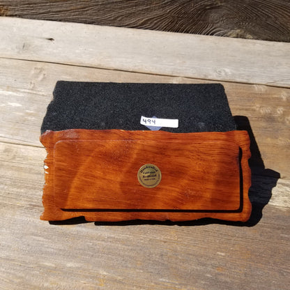 Handmade Wood Box with Redwood Tree Engraved Rustic Handmade Curly Wood #494 California Redwood Jewelry Box Storage Box