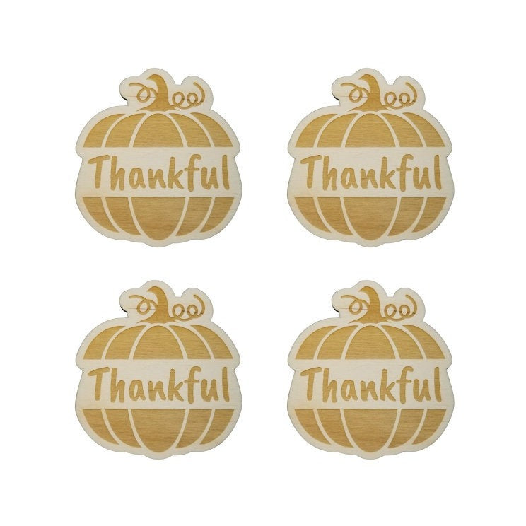 Thanksgiving Place Card Set of 4 - Thanksgiving Place Setting - Thanksgiving Table Decor - Thankful Pumpkin Place Holder