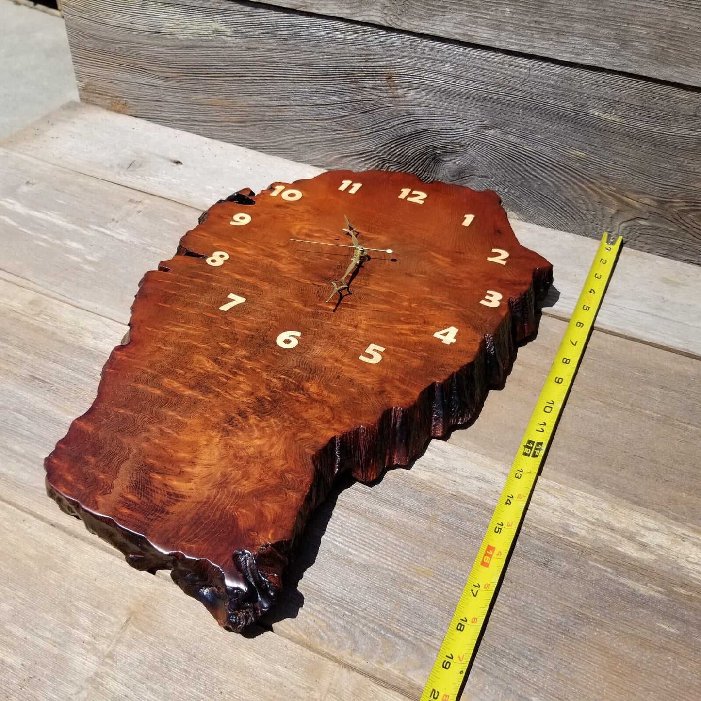 Wood Wall Clock Redwood Burl Handmade Rustic Slab #490 Anniversary Gift Birthday Gift Christmas Gift Wood Wall Art LG Clock